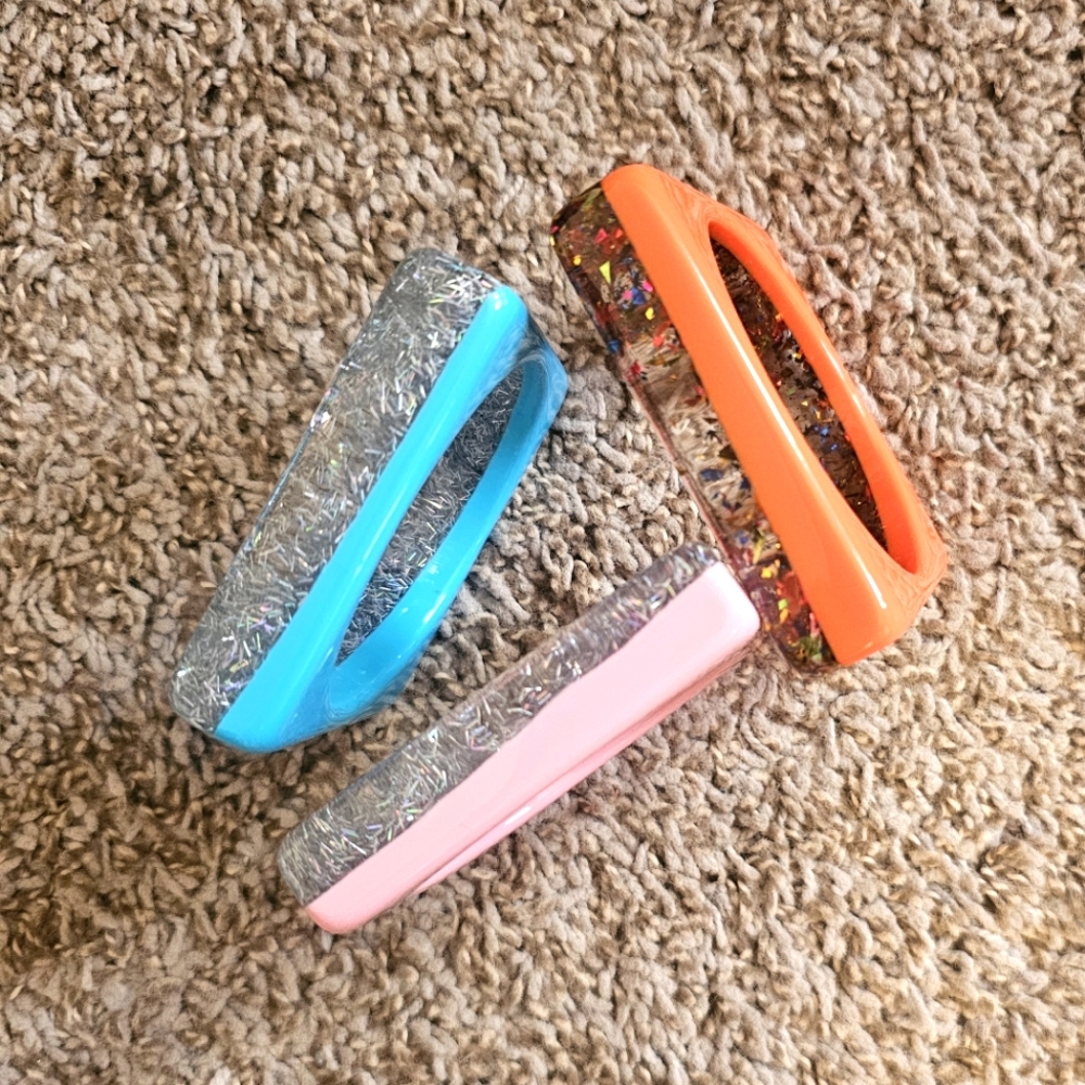 3 Acrylic Bracelets/ Bangles